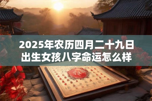 2025年农历四月二十九日出生女孩八字命运怎么样 2025年农历四月二十九日出生女孩八字命运怎么样