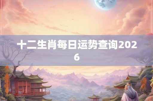 十二生肖每日运势查询2026 十二生肖每日运势查询2026