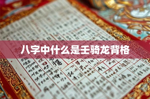 八字中什么是壬骑龙背格