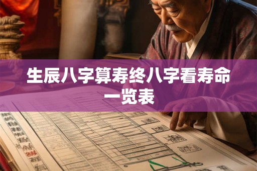 生辰八字算寿终八字看寿命一览表