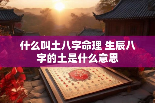 什么叫土八字命理 生辰八字的土是什么意思 什么叫土八字命理 生辰八字的土是什么意思