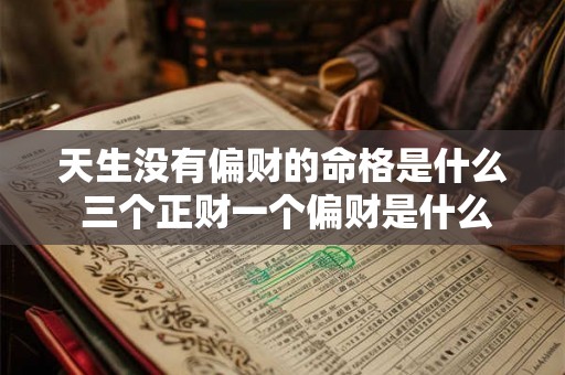 天生没有偏财的命格是什么 三个正财一个偏财是什么命格