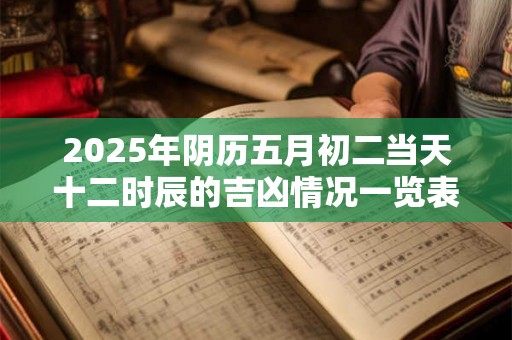 2025年阴历五月初二当天十二时辰的吉凶情况一览表