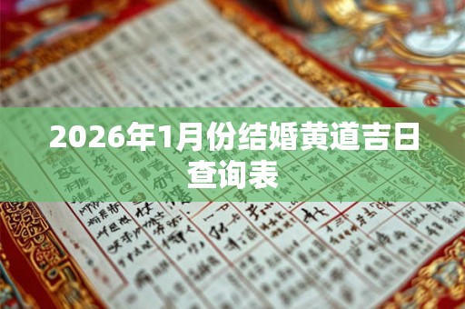 2026年1月份结婚黄道吉日查询表