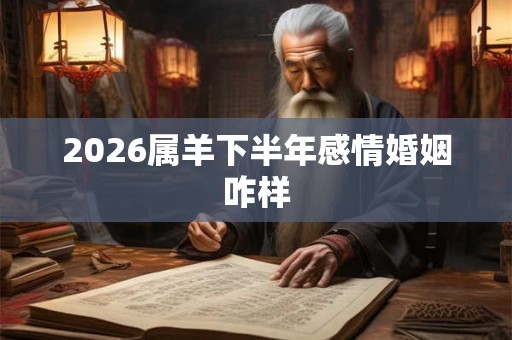 2026属羊下半年感情婚姻咋样 2026属羊下半年感情婚姻咋样
