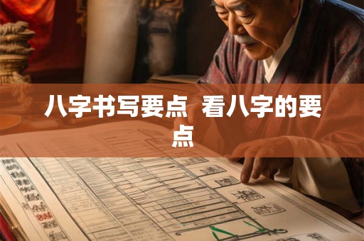 八字书写要点  看八字的要点