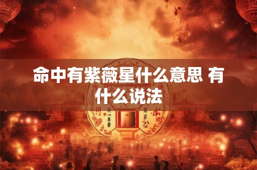 命中有紫薇星什么意思 有什么说法