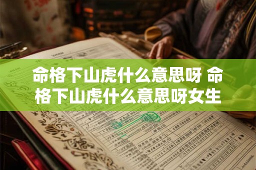 命格下山虎什么意思呀 命格下山虎什么意思呀女生