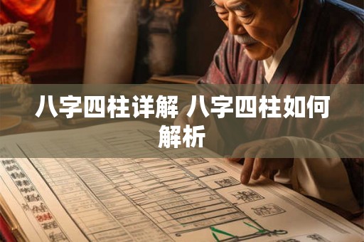 八字四柱详解 八字四柱如何解析 八字四柱详解 八字四柱如何解析