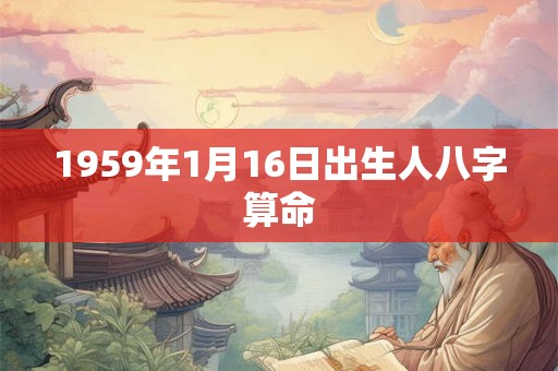1959年1月16日出生人八字算命 1959年1月16日出生人八字算命