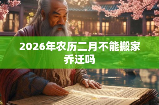 2026年农历二月不能搬家乔迁吗 2026年农历二月不能搬家乔迁吗