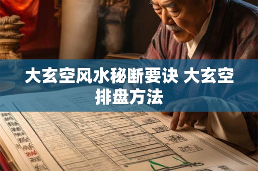 大玄空风水秘断要诀 大玄空排盘方法