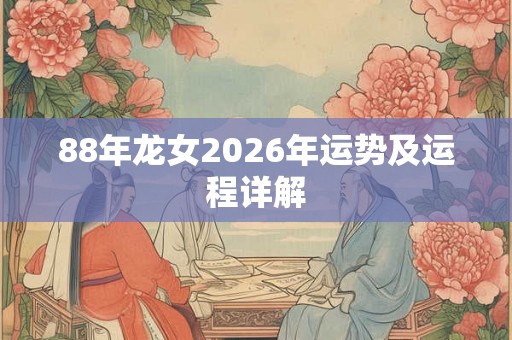 88年龙女2026年运势及运程详解 88年龙女2026年运势及运程详解