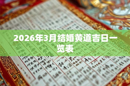 2026年3月结婚黄道吉日一览表 2026年3月结婚黄道吉日一览表