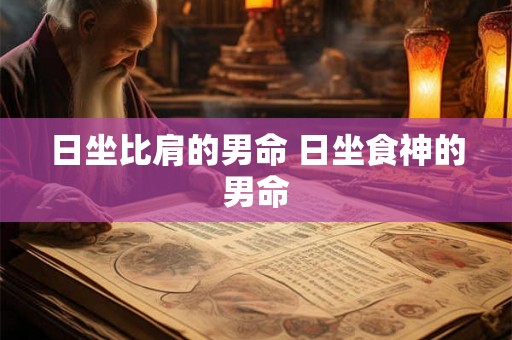 日坐比肩的男命 日坐食神的男命 日坐比肩的男命 日坐食神的男命