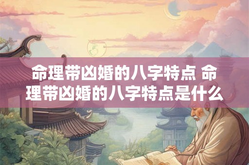 命理带凶婚的八字特点 命理带凶婚的八字特点是什么