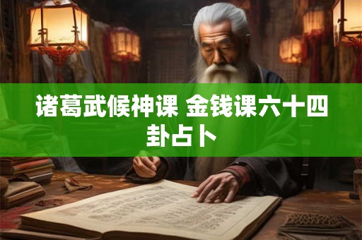 诸葛武候神课 金钱课六十四卦占卜