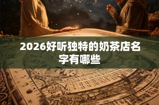 2026好听独特的奶茶店名字有哪些