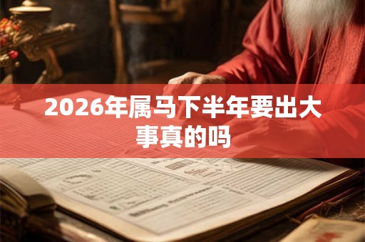 2026年属马下半年要出大事真的吗 2026年属马下半年要出大事真的吗