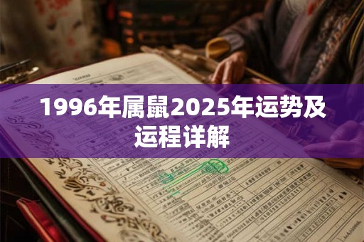 1996年属鼠2025年运势及运程详解