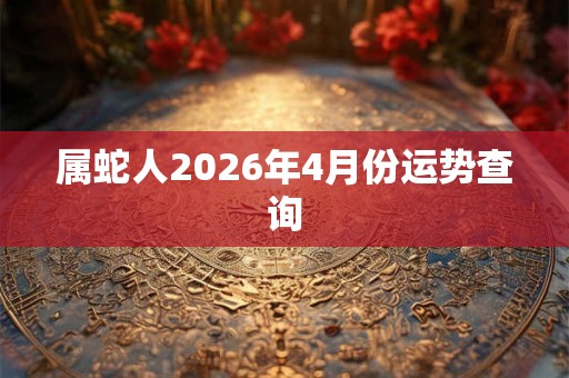 属蛇人2026年4月份运势查询