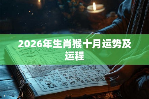 2026年生肖猴十月运势及运程 2026年生肖猴十月运势及运程