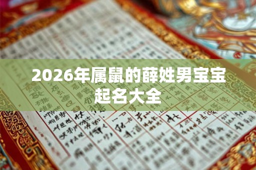2026年属鼠的薛姓男宝宝起名大全