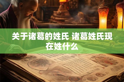 关于诸葛的姓氏 诸葛姓氏现在姓什么 关于诸葛的姓氏 诸葛姓氏现在姓什么