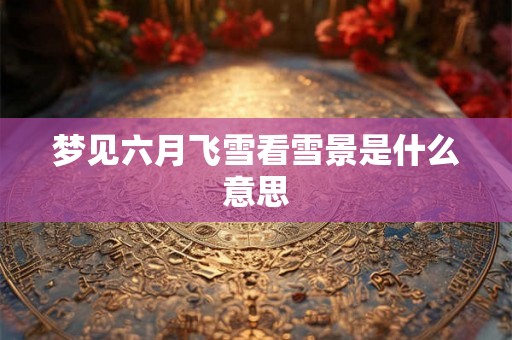 梦见六月飞雪看雪景是什么意思 梦见六月飞雪看雪景是什么意思