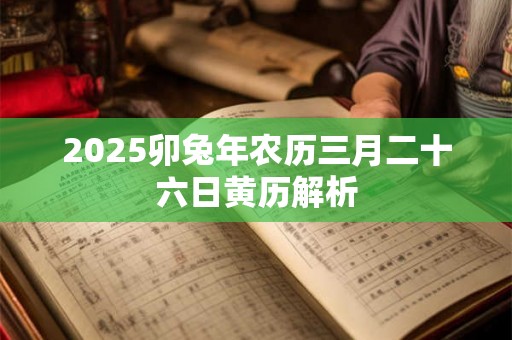 2025卯兔年农历三月二十六日黄历解析 2025卯兔年农历三月二十六日黄历解析