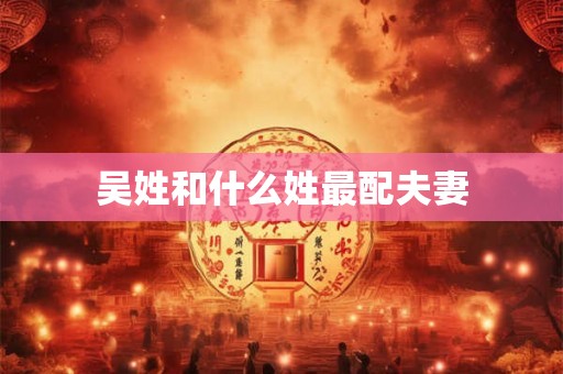吴姓和什么姓最配夫妻