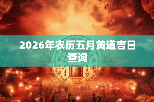2026年农历五月黄道吉日查询 2026年农历五月黄道吉日查询