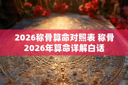 2026称骨算命对照表 称骨2026年算命详解白话 2026称骨算命对照表 称骨2026年算命详解白话