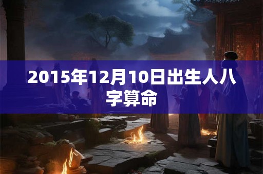 2015年12月10日出生人八字算命 2015年12月10日出生人八字算命