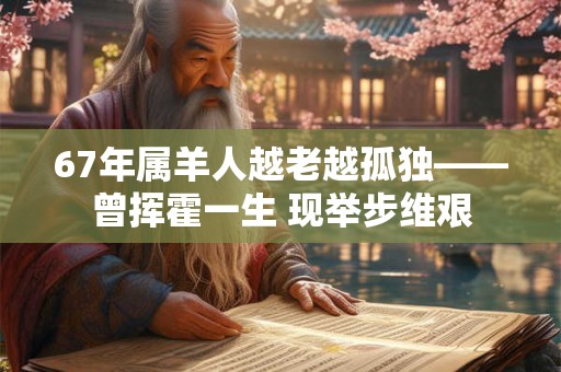 67年属羊人越老越孤独——曾挥霍一生 现举步维艰 67年属羊人越老越孤独——曾挥霍一生 现举步维艰