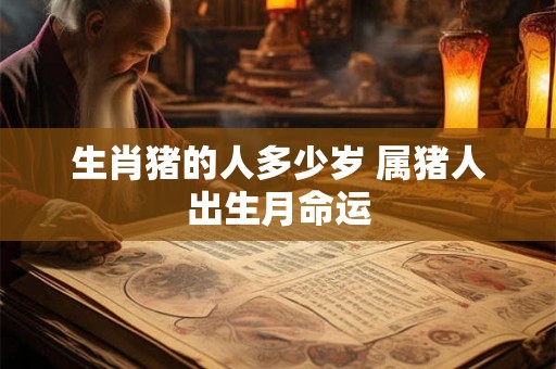 生肖猪的人多少岁 属猪人出生月命运