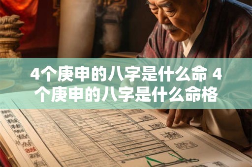 4个庚申的八字是什么命 4个庚申的八字是什么命格