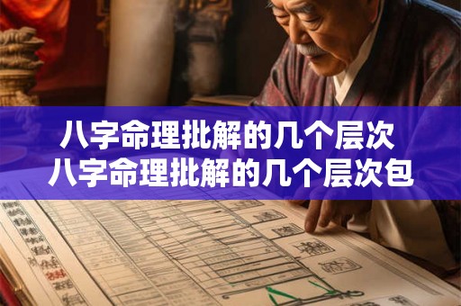 八字命理批解的几个层次 八字命理批解的几个层次包括 八字命理批解的几个层次 八字命理批解的几个层次包括
