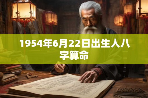 1954年6月22日出生人八字算命