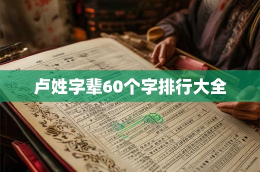 卢姓字辈60个字排行大全