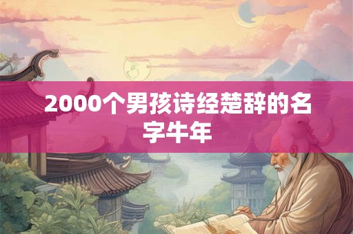 2000个男孩诗经楚辞的名字牛年 2000个男孩诗经楚辞的名字牛年