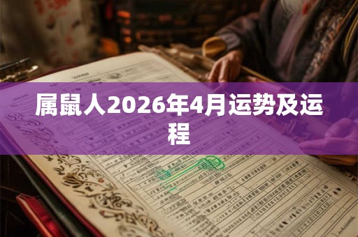 属鼠人2026年4月运势及运程 属鼠人2026年4月运势及运程