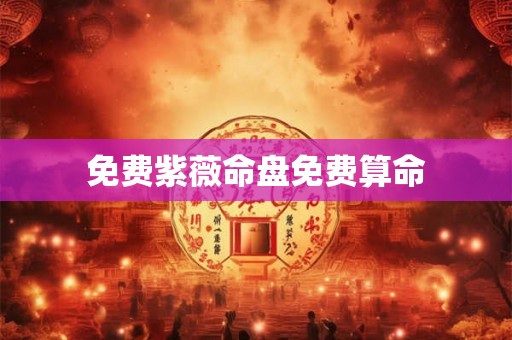 免费紫薇命盘免费算命