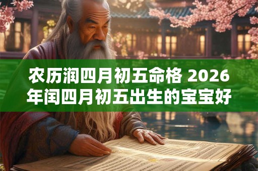 农历润四月初五命格 2026年闰四月初五出生的宝宝好吗