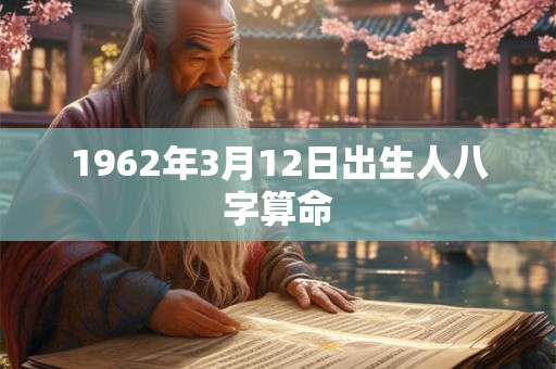 1962年3月12日出生人八字算命 1962年3月12日出生人八字算命
