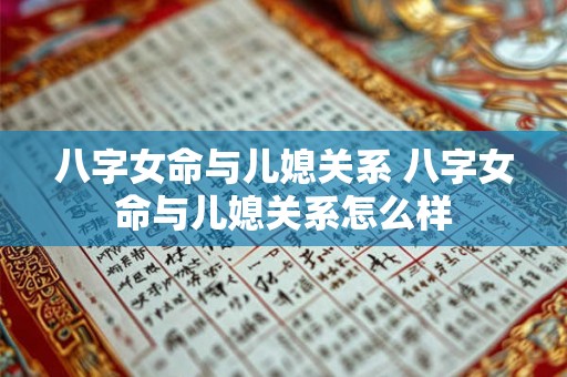 八字女命与儿媳关系 八字女命与儿媳关系怎么样