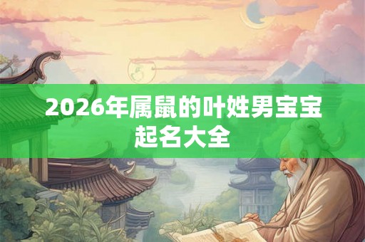 2026年属鼠的叶姓男宝宝起名大全
