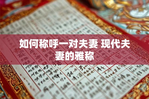 如何称呼一对夫妻 现代夫妻的雅称