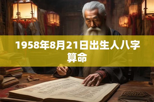1958年8月21日出生人八字算命 1958年8月21日出生人八字算命
