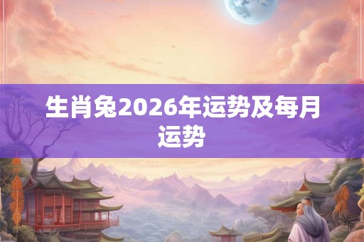 生肖兔2026年运势及每月运势